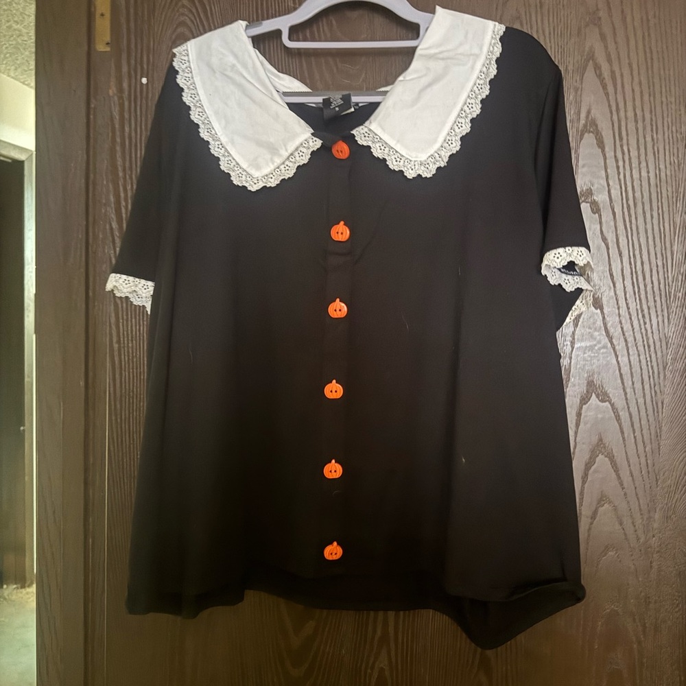 Hot Topic Sweet Society Halloween Pumpkin Top 5X